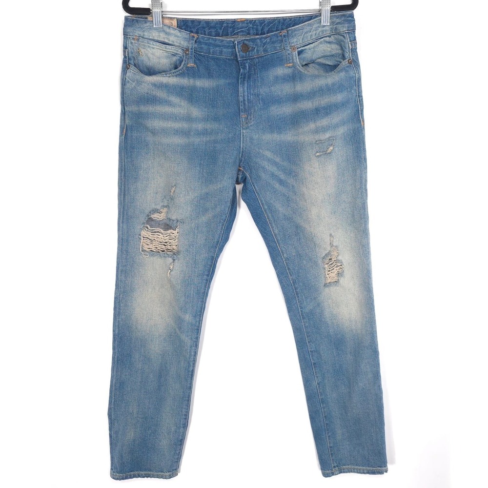 POLO RALPH LAUREN Astor Boyfriend 34x28 Slim Distressed Jeans 100% Cotton Unisex
